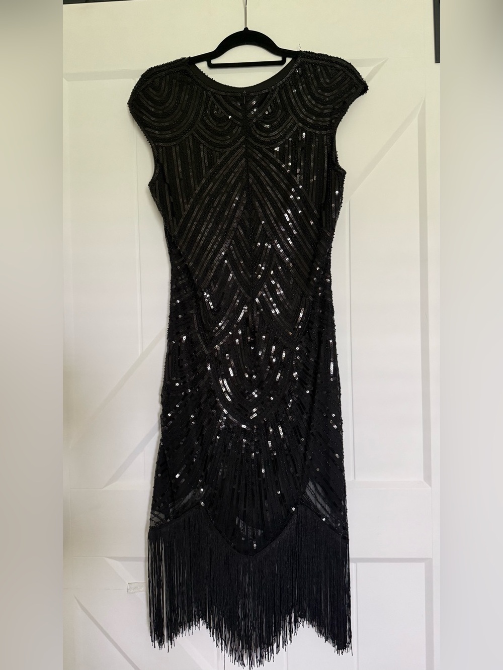 Flapper Dress Black Sequin Fringe Evening Dress - Elegant Women's Cocktail Dres